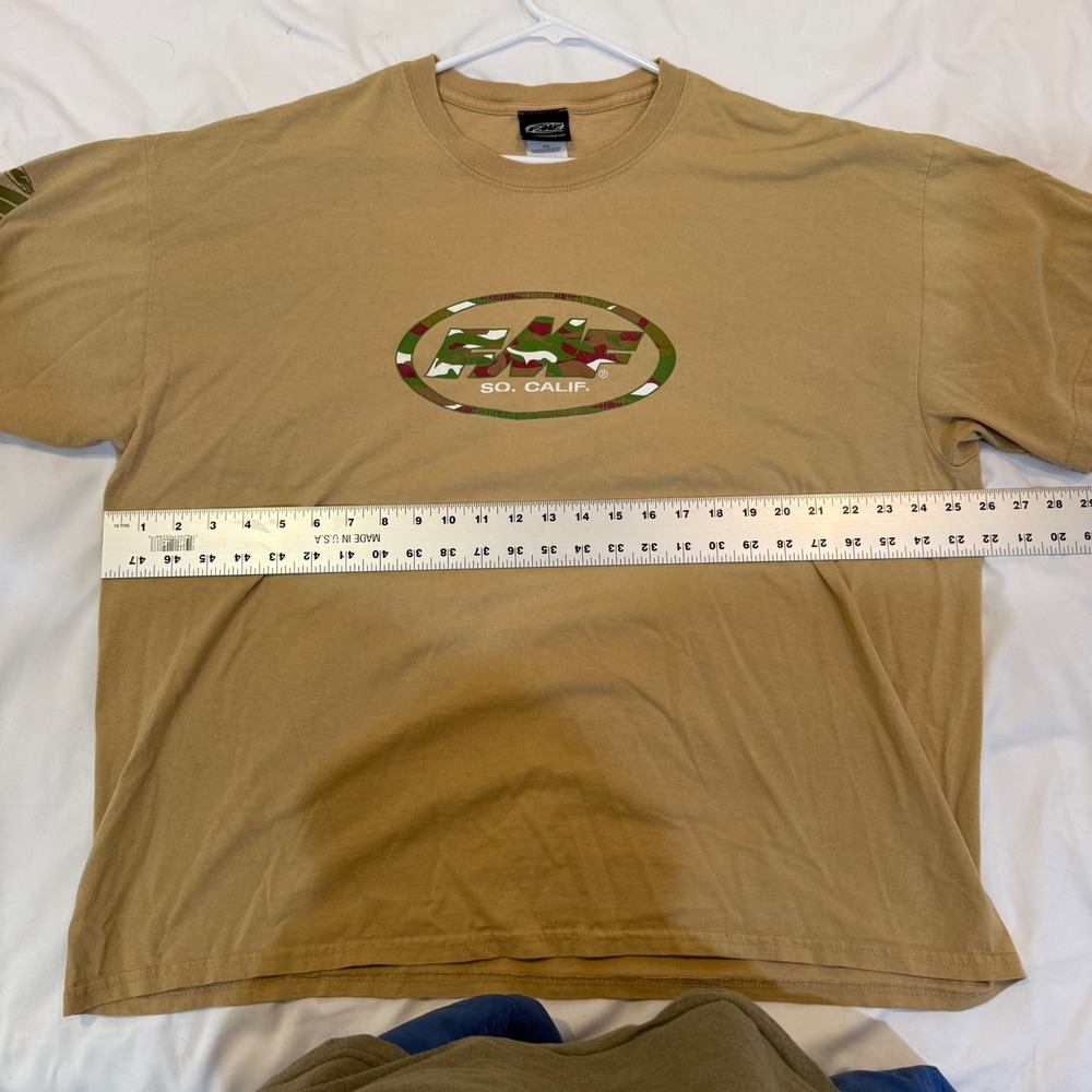 Vintage FMF Racing So Calif Graphic T-Shirt Tan Camo Logo XXL Mens - Picture 4 of 6